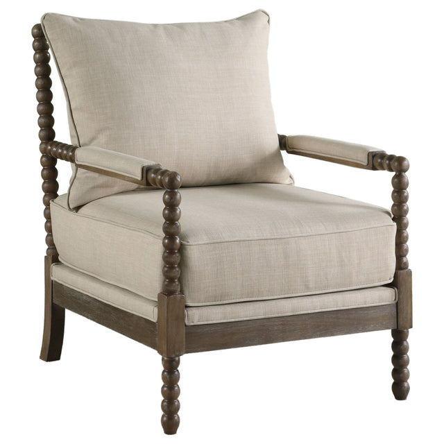 Blanchett Cushion Back Accent Chair Beige and Natural | Coaster | Home Elegance USA