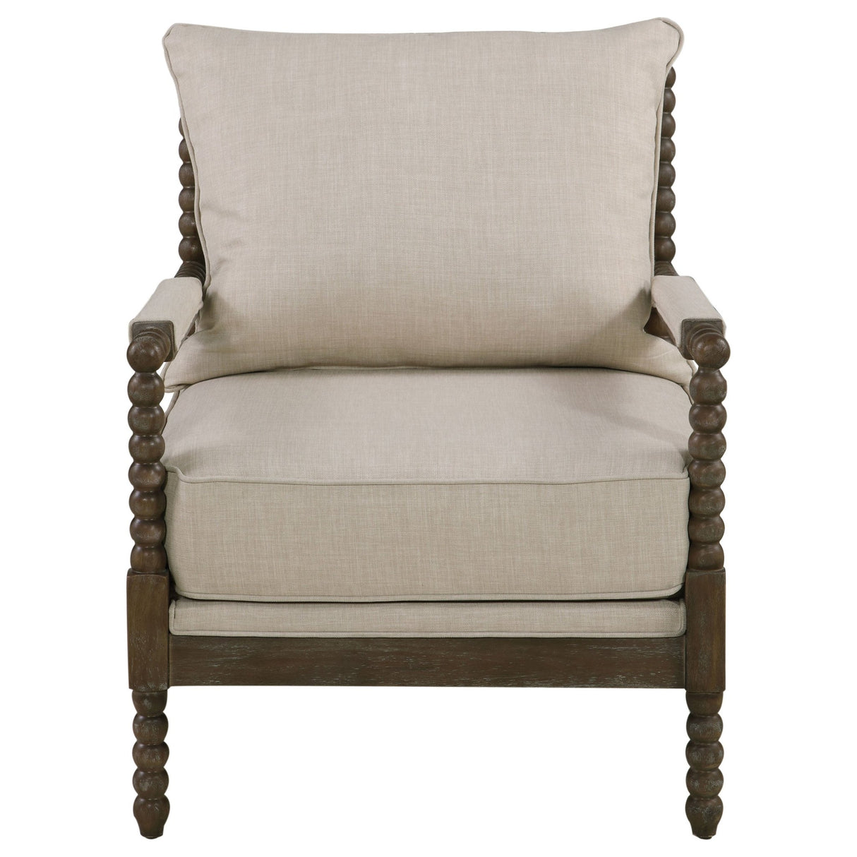 Accent Chair - Blanchett Cushion Back Accent Chair Beige and Natural - Accent Chairs - 905362 - image - 3