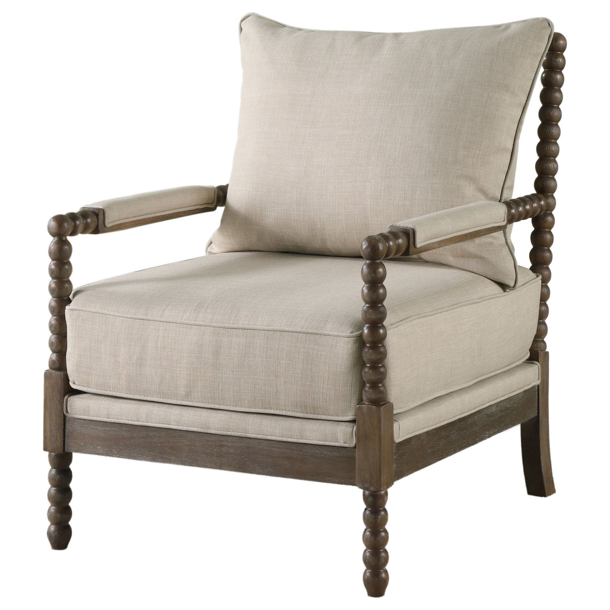 Accent Chair - Blanchett Cushion Back Accent Chair Beige and Natural - Accent Chairs - 905362 - image - 4