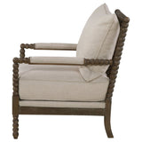 Accent Chair - Blanchett Cushion Back Accent Chair Beige and Natural - Accent Chairs - 905362 - image - 5