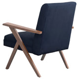 Accent Chair - Cheryl Wooden Arms Accent Chair Dark Blue and Walnut - Accent Chairs - 905415 - image - 6