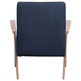 Cheryl Wooden Arms Accent Chair Dark Blue and Walnut | Coaster | Home Elegance USA