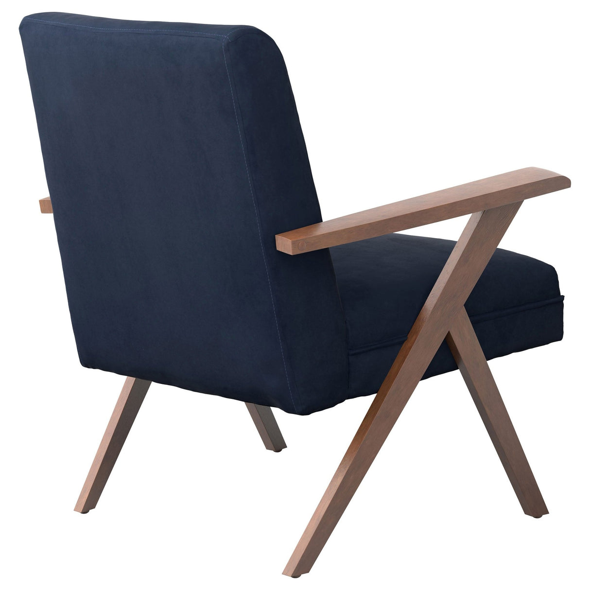 Accent Chair - Cheryl Wooden Arms Accent Chair Dark Blue and Walnut - Accent Chairs - 905415 - image - 8