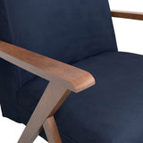 Cheryl Wooden Arms Accent Chair Dark Blue and Walnut | Coaster | Home Elegance USA