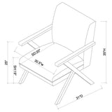 Accent Chair - Cheryl Wooden Arms Accent Chair Dark Blue and Walnut - Accent Chairs - 905415 - image - 14