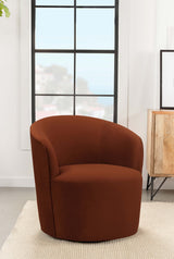 Swivel Chair - Joyce Sloped Arms Swivel Chair Burnt Orange