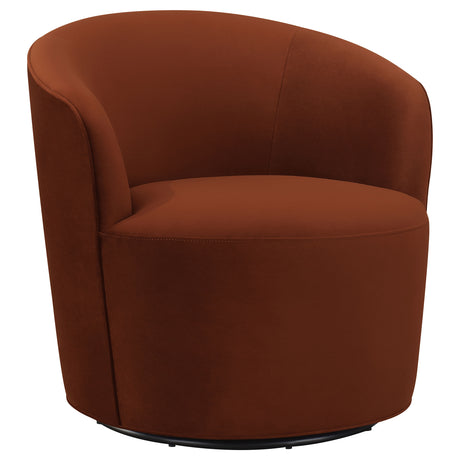 Swivel Chair - Joyce Sloped Arms Swivel Chair Burnt Orange