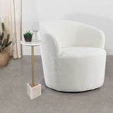 Swivel Chair - Joyce Upholstered Swivel Barrel Chair White