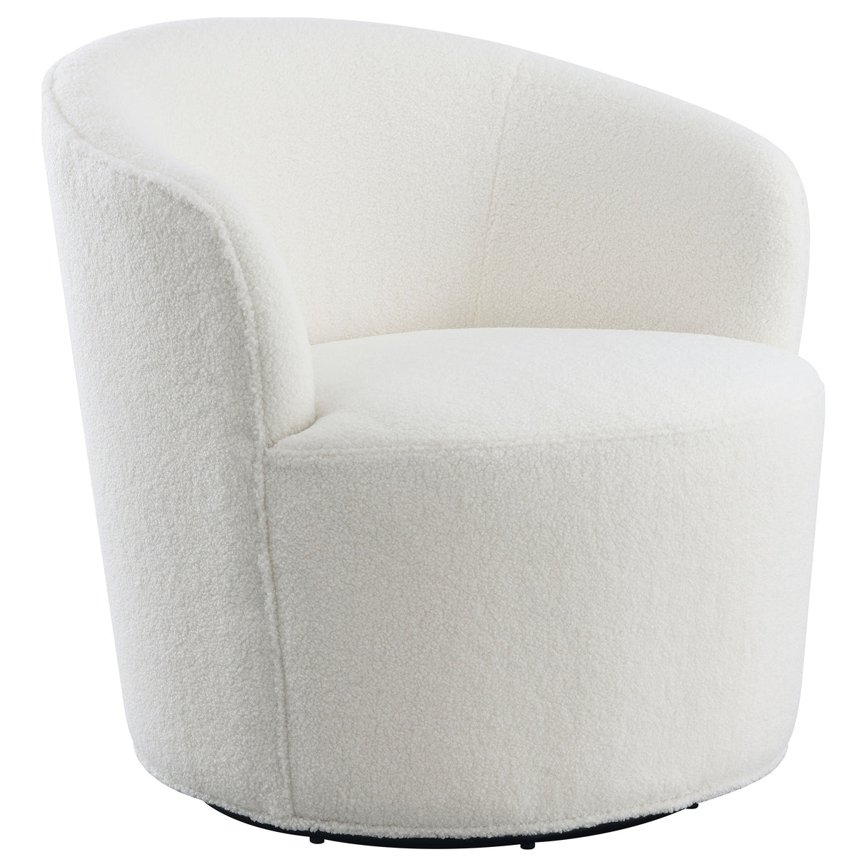 Swivel Chair - Joyce Upholstered Swivel Barrel Chair White