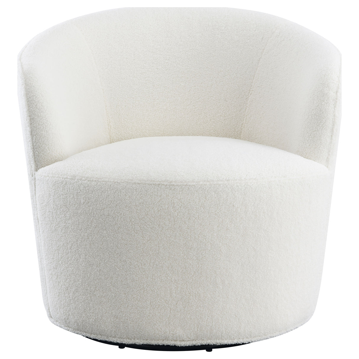 Swivel Chair - Joyce Upholstered Swivel Barrel Chair White