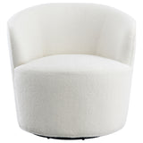 Swivel Chair - Joyce Upholstered Swivel Barrel Chair White