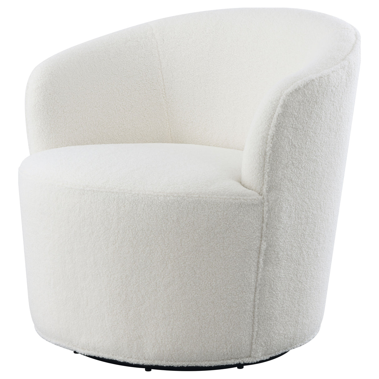 Swivel Chair - Joyce Upholstered Swivel Barrel Chair White