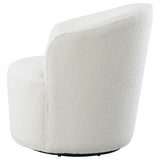 Swivel Chair - Joyce Upholstered Swivel Barrel Chair White