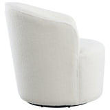 Swivel Chair - Joyce Upholstered Swivel Barrel Chair White