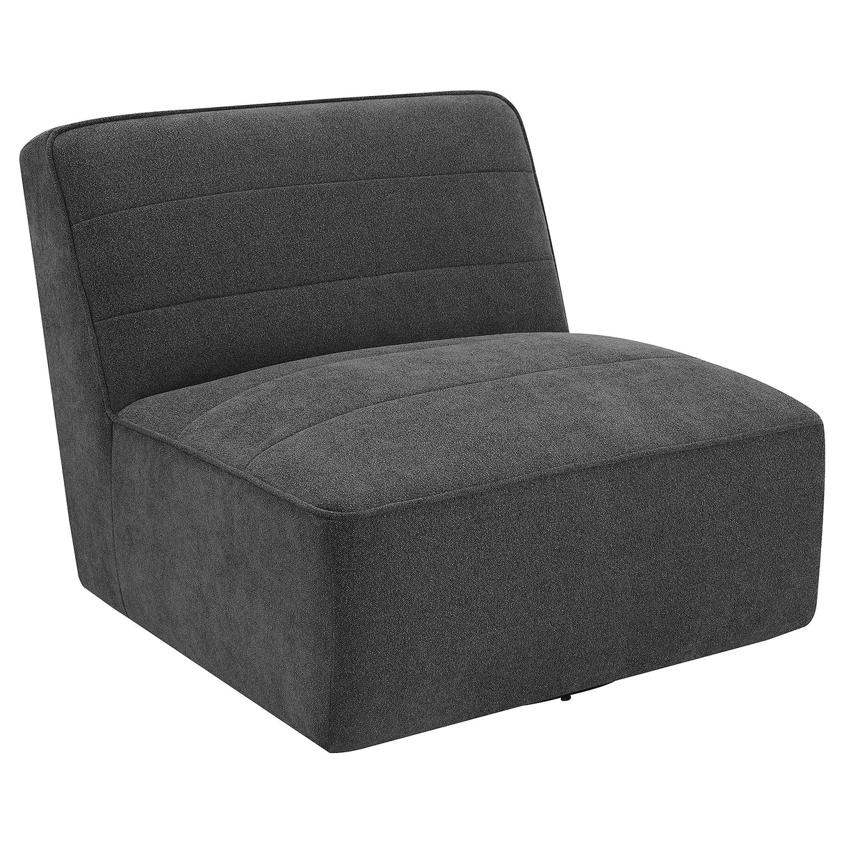 Swivel Chair - Cobie Upholstered Swivel Armless Chair Dark Charcoal