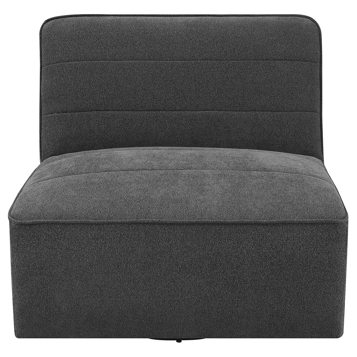 Swivel Chair - Cobie Upholstered Swivel Armless Chair Dark Charcoal