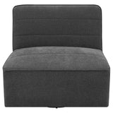 Swivel Chair - Cobie Upholstered Swivel Armless Chair Dark Charcoal