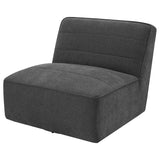 Swivel Chair - Cobie Upholstered Swivel Armless Chair Dark Charcoal