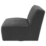 Swivel Chair - Cobie Upholstered Swivel Armless Chair Dark Charcoal