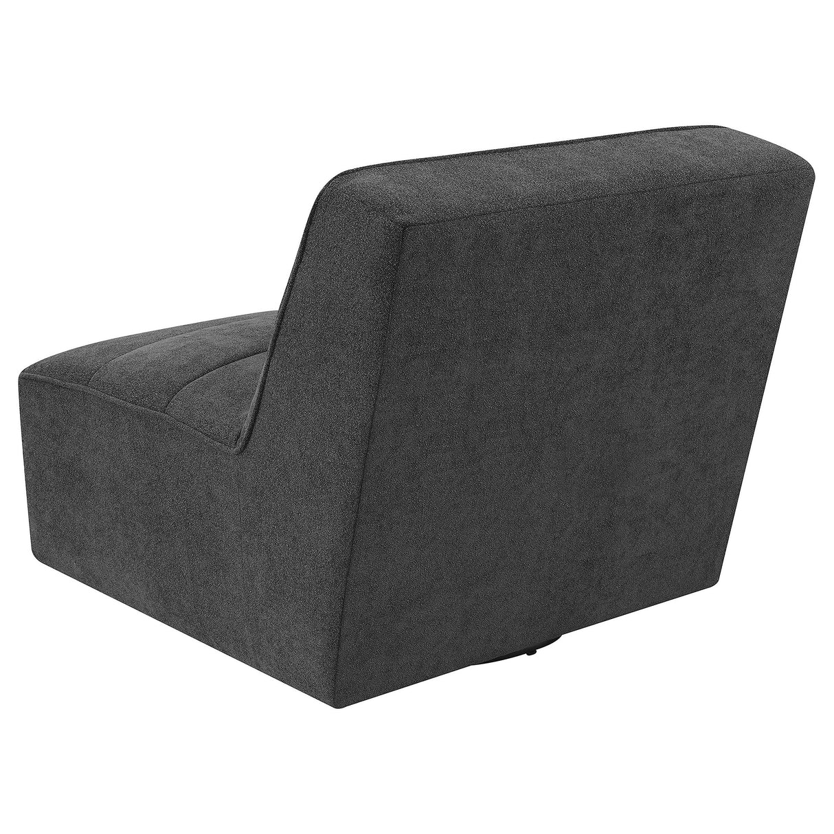 Swivel Chair - Cobie Upholstered Swivel Armless Chair Dark Charcoal