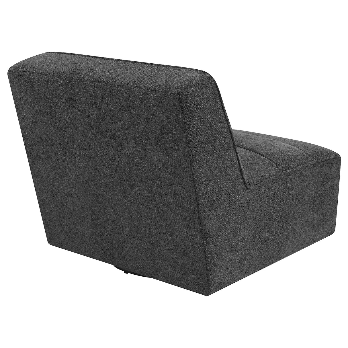 Swivel Chair - Cobie Upholstered Swivel Armless Chair Dark Charcoal