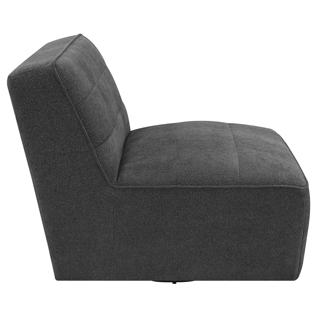 Swivel Chair - Cobie Upholstered Swivel Armless Chair Dark Charcoal