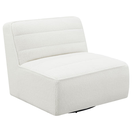 Swivel Chair - Cobie Upholstered Swivel Armless Chair Natural