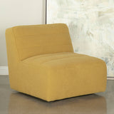 Swivel Chair - Cobie Upholstered Swivel Armless Chair Mustard