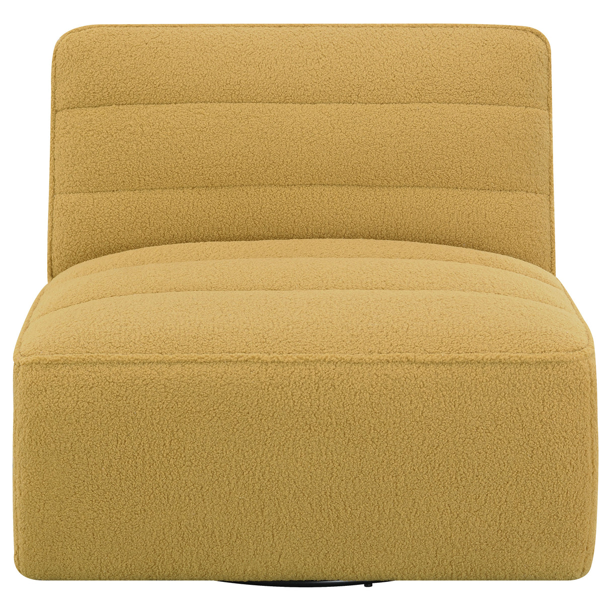 Swivel Chair - Cobie Upholstered Swivel Armless Chair Mustard