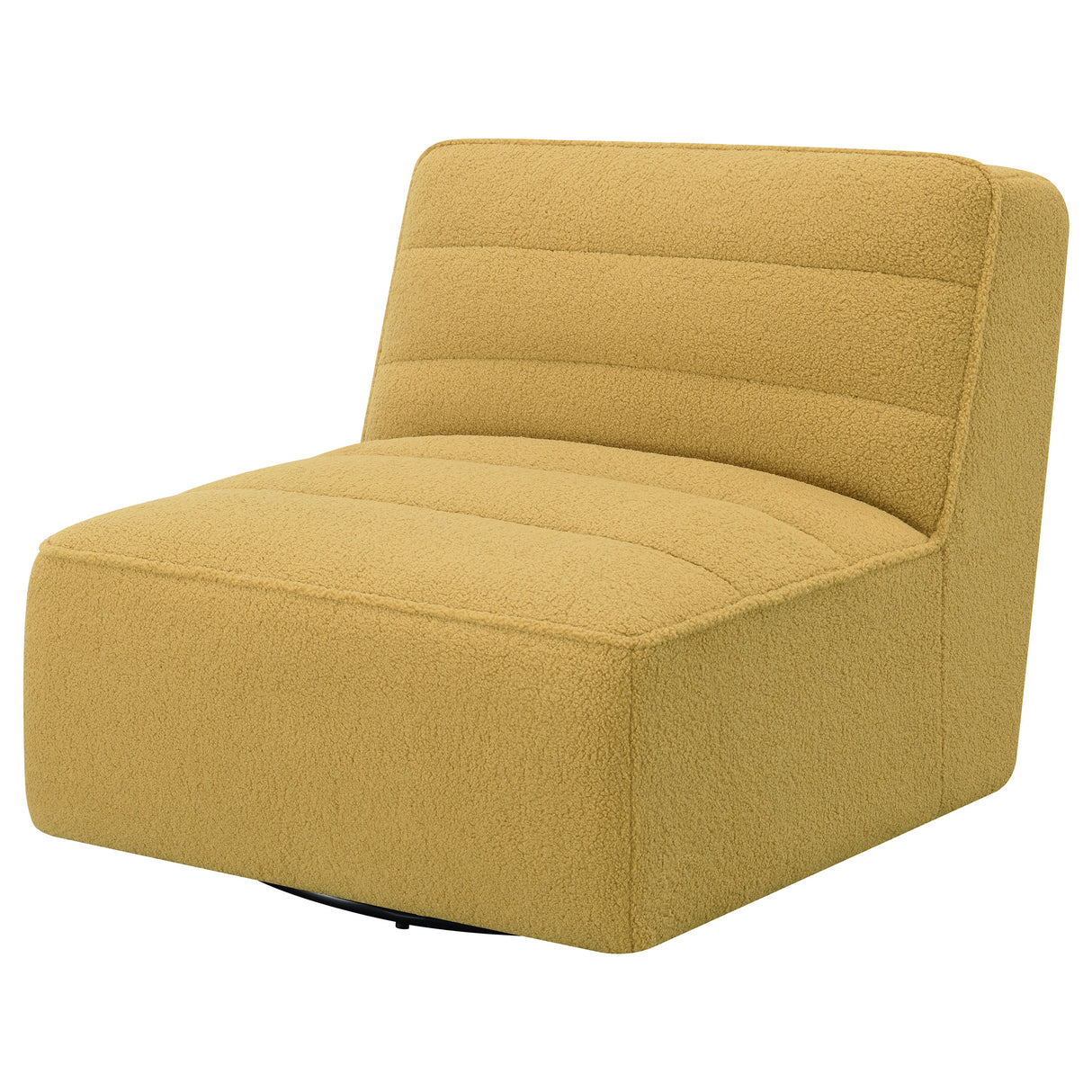 Swivel Chair - Cobie Upholstered Swivel Armless Chair Mustard