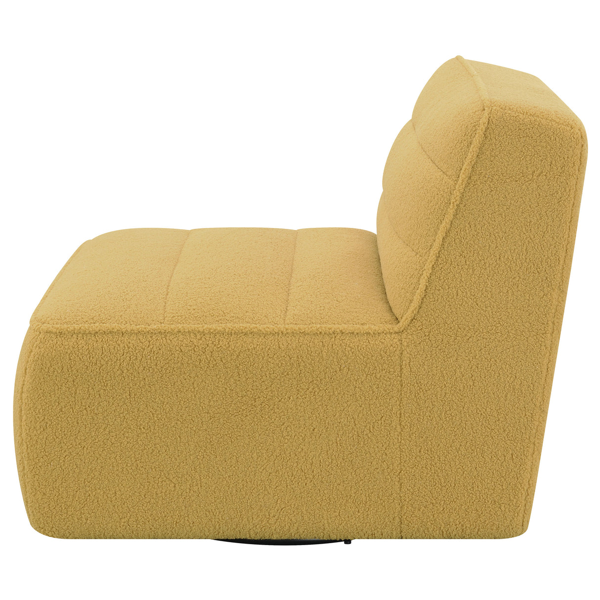 Swivel Chair - Cobie Upholstered Swivel Armless Chair Mustard