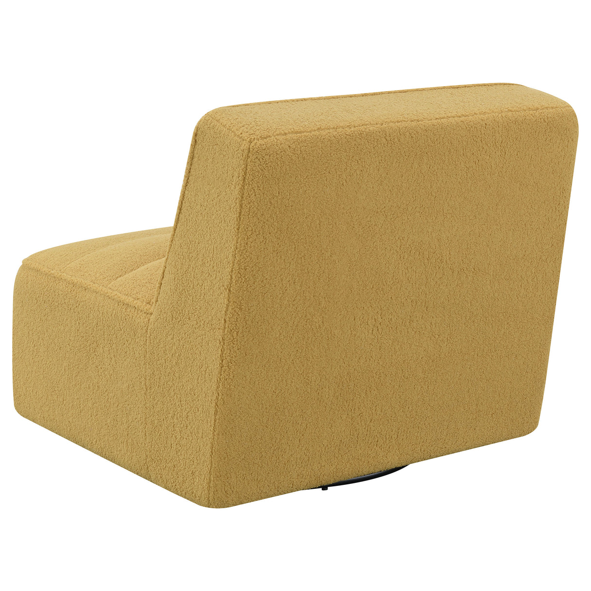 Swivel Chair - Cobie Upholstered Swivel Armless Chair Mustard