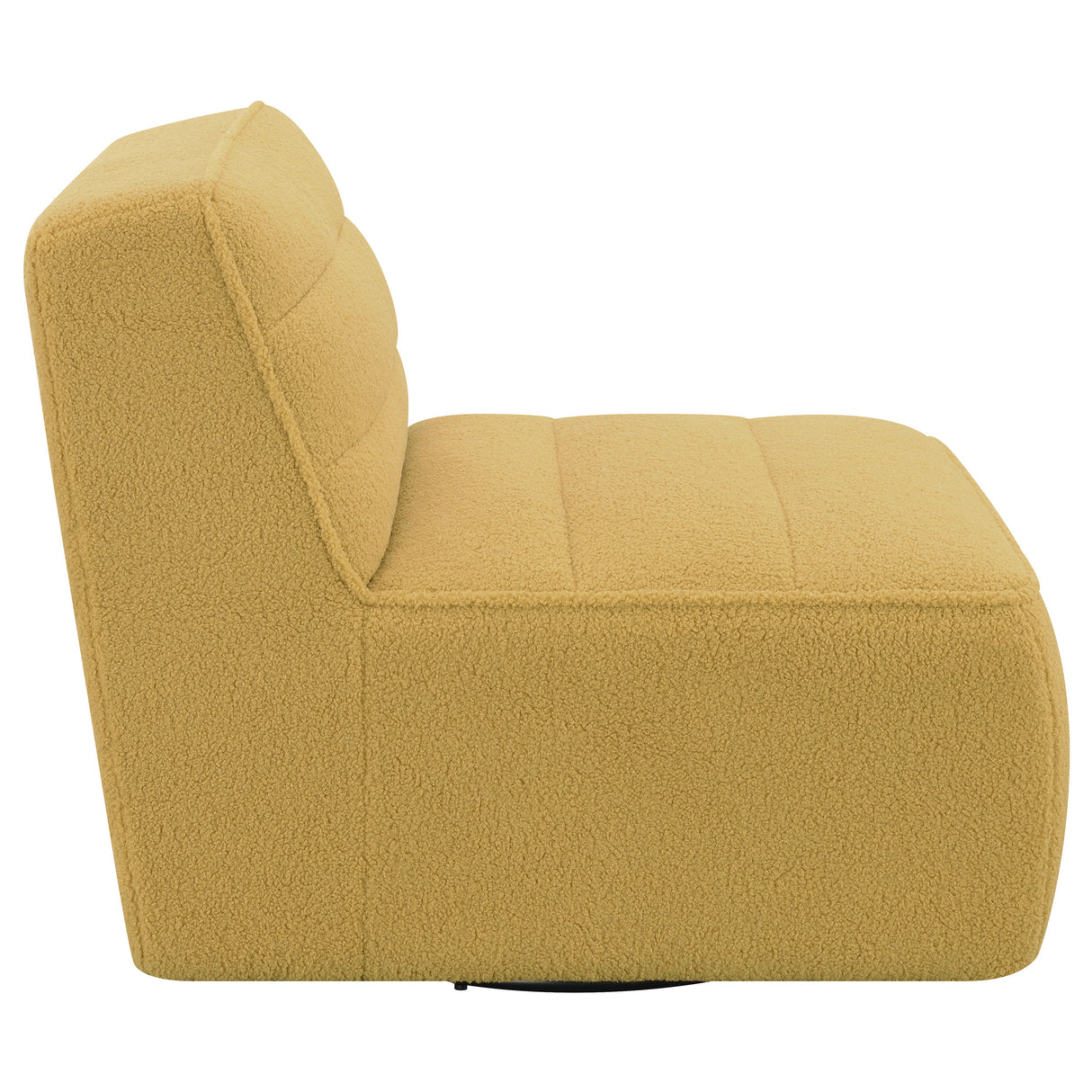 Swivel Chair - Cobie Upholstered Swivel Armless Chair Mustard