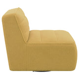 Swivel Chair - Cobie Upholstered Swivel Armless Chair Mustard