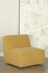 Swivel Chair - Cobie Upholstered Swivel Armless Chair Mustard