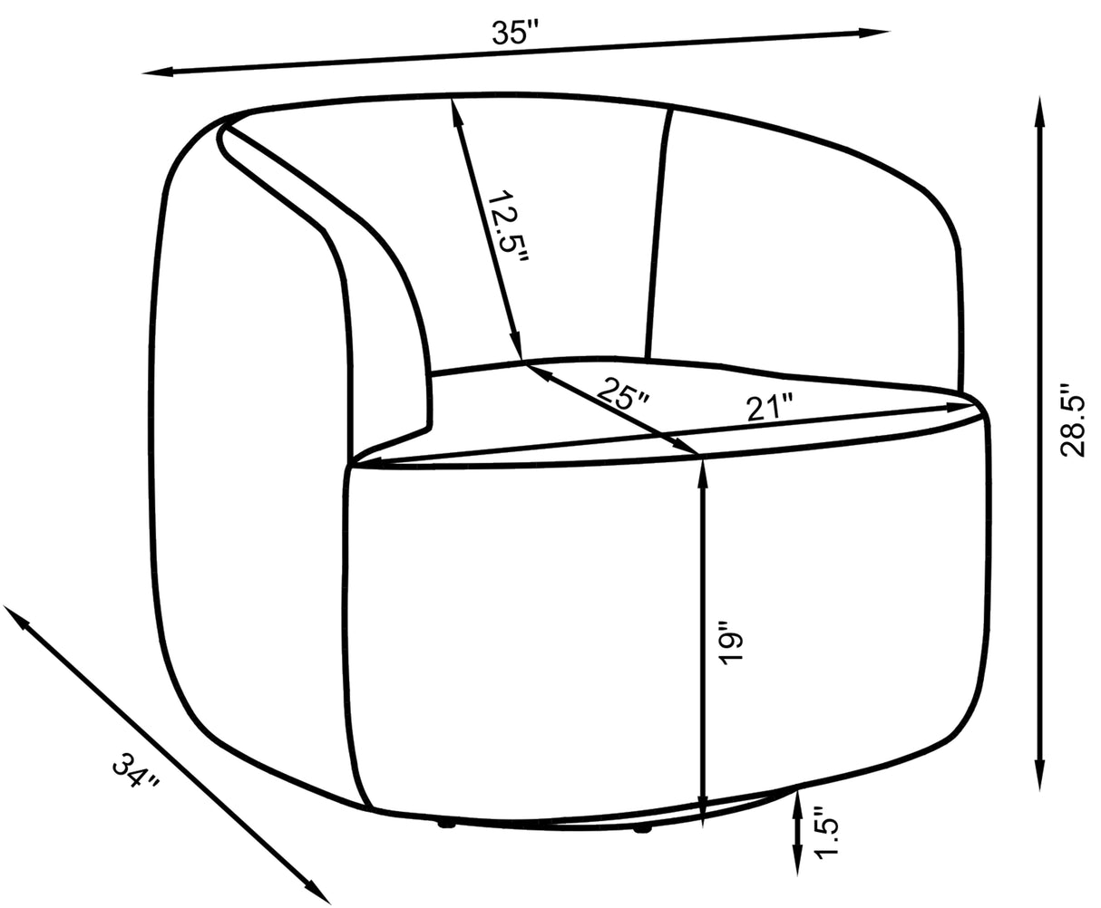 Swivel Chair - Hudson Upholstered Swivel Chair Natural