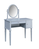 Acme - Rabila Vanity Set 90610 Cream Fabric & Gray Finish