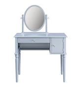 Acme - Rabila Vanity Set 90610 Cream Fabric & Gray Finish