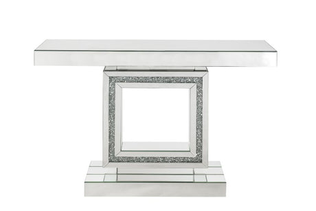 Acme - Noralie Console Table 90620 Mirrored & Faux Diamonds