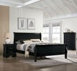 Full Size Bed Black Louis Phillipe Solidwood 1pc Bed Bedroom Sleigh Bed Contemporary Style
