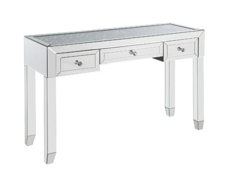 Acme - Noralie Writing Desk 90673 Mirrored & Faux Diamonds