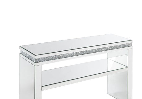 Acme - Noralie Sofa Table 90675 Mirrored & Faux Diamonds