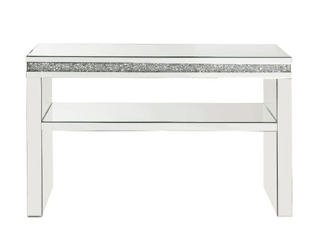 Acme - Noralie Sofa Table 90675 Mirrored & Faux Diamonds