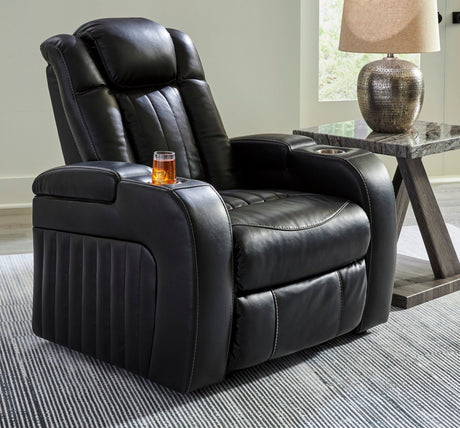 Ashley Midnight Caveman Den PWR Recliner/ADJ Headrest - Faux Leather - 9070313 - Home Elegance USA - 4