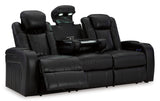 Ashley Midnight Caveman Den PWR REC Sofa with ADJ Headrest - Faux Leather | Home Elegance USA