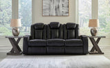 Ashley Midnight Caveman Den PWR REC Sofa with ADJ Headrest - Faux Leather | Home Elegance USA