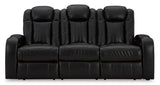 Ashley Midnight Caveman Den PWR REC Sofa with ADJ Headrest - Faux Leather | Home Elegance USA