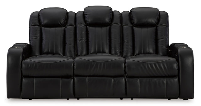 Ashley Midnight Caveman Den PWR REC Sofa with ADJ Headrest - Faux Leather | Home Elegance USA