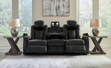 Ashley Midnight Caveman Den PWR REC Sofa with ADJ Headrest - Faux Leather | Home Elegance USA