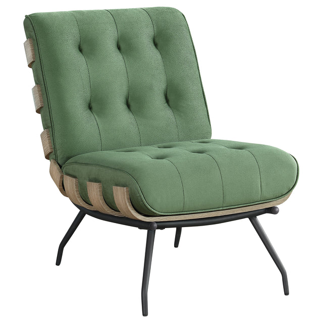 Accent Chair - Aloma Armless Tufted Accent Chair Green